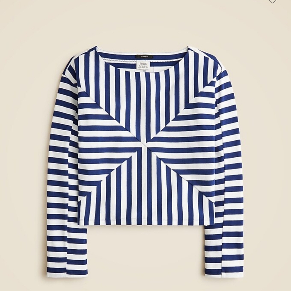 J. Crew Boatneck Stripe Nautical Preppy Boxy Coastal Old Money Luxury